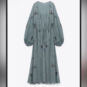 NWT Zara Limited Edition Beaded Kimono Dress